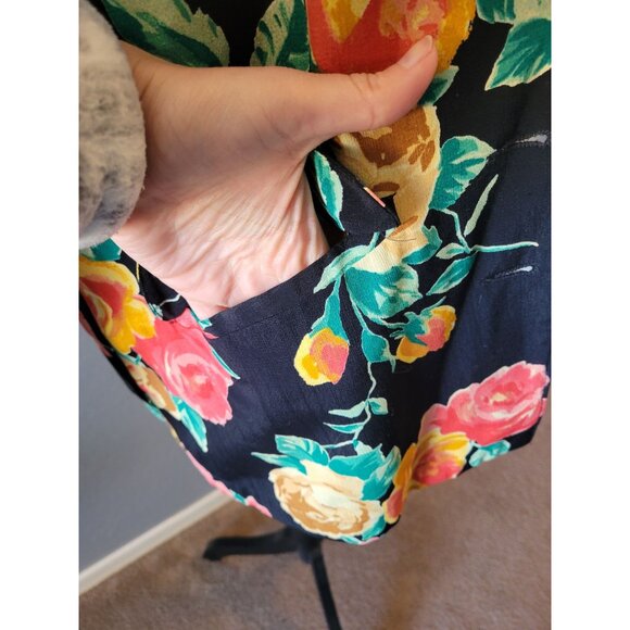 Carole Little jacket lightweight floral blazer 1980s, Vibrant Colors Size L - Picture 5 of 13